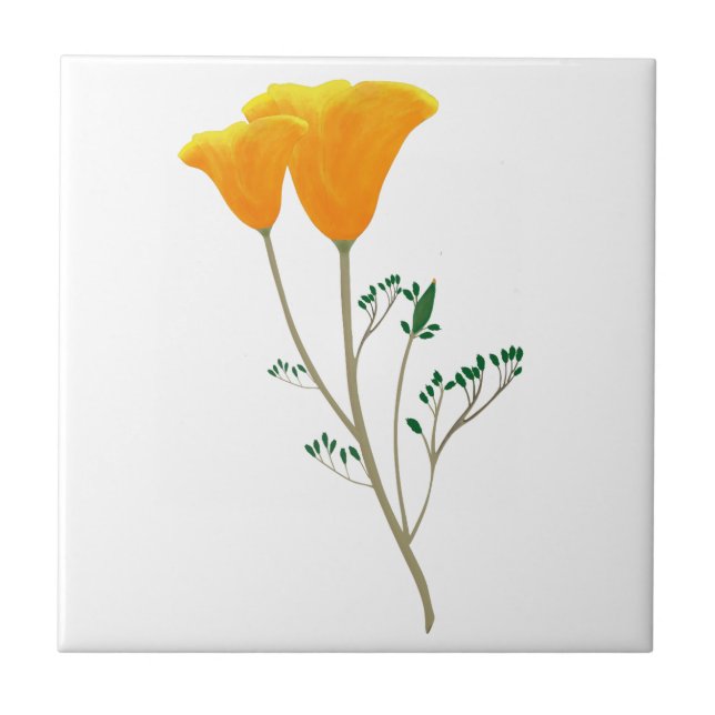 California Poppy Keramik Tile Fliese (Vorderseite)