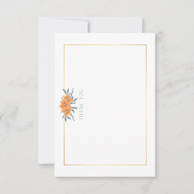 California Poppy mit Gold Border Brautparty Dankeskarte (Vorderseite)
