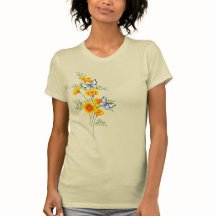 California Poppy mit Schmetterlingen