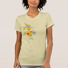 California Poppy mit Schmetterlingen T-Shirt