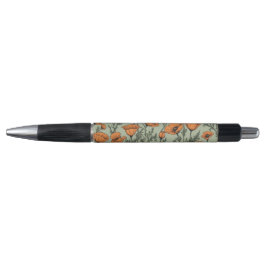 California Poppy Orange Blume Muster Kugelschreiber