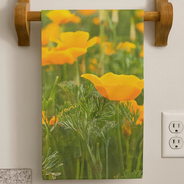 California Poppy Patch Photograph  Geschirrtuch (Kitchen towel front in vertical format)