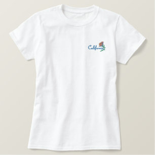California Poppy Staat Blume Besticktes T-Shirt