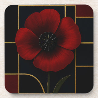 California PoppyHard Kunststoff Untersetzer