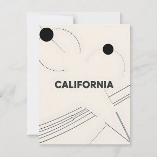 California Postcard - Fett zentrierte Typografie Postkarte