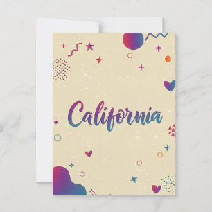 California Postcard - Trendy Text Postkarte