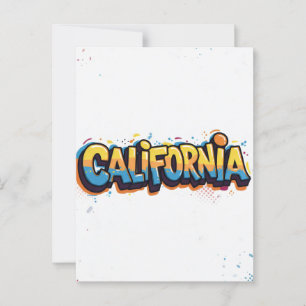 California Postcard - Trendy Text Postkarte