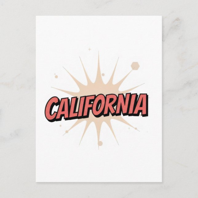California Postcard - Trendy Text Postkarte (Vorderseite)