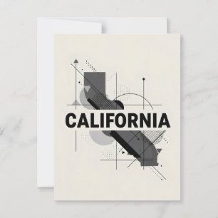California Postcard - Trendy Text Postkarte