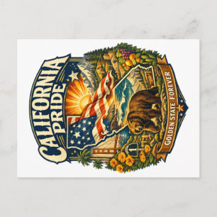 California Pride Golden State Forever Postkarte