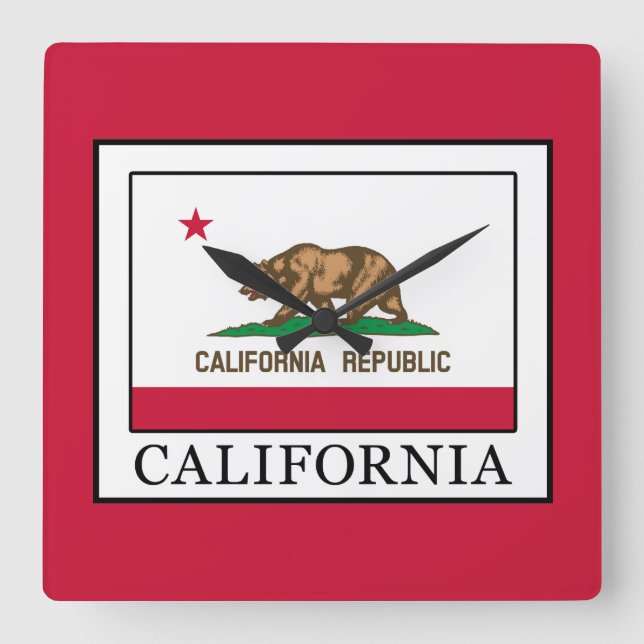 California Quadratische Wanduhr (Vorderseite)