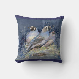 California Quail Bird in Blues Kissen