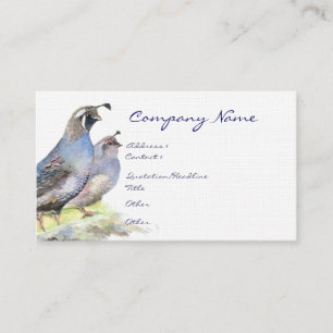 California Quail Business Card Bird Nature Visitenkarte