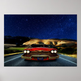 California Rat Rod Car Skeletts Driver Poster