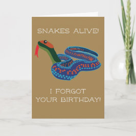 California Red Garter Snake Belated Birthday Card Karte