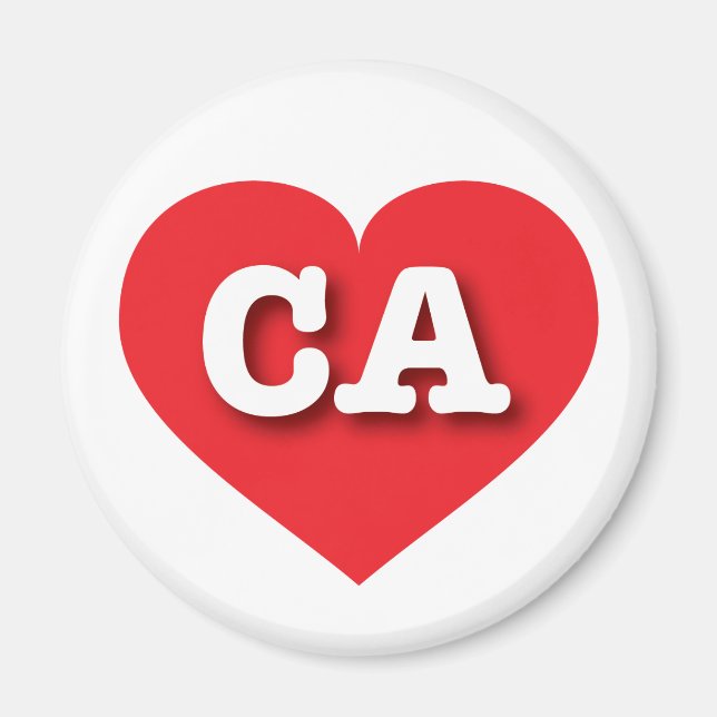 California Red Heart - I Liebe CA Magnet (Vorne)