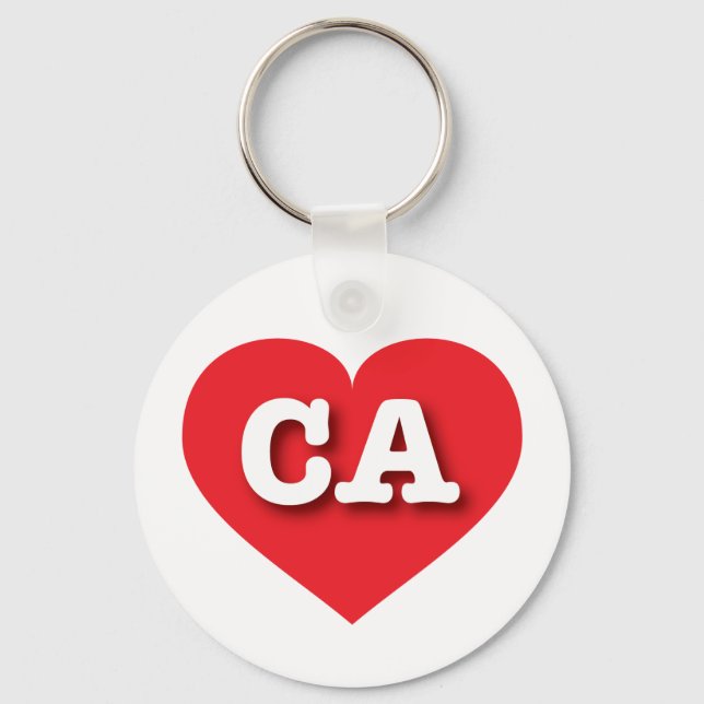 California Red Heart - I Liebe CA Schlüsselanhänger (Vorderseite)