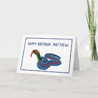 California Red Sided Garter Snake Geburtstagskarte