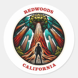 California Redwoods Runder Aufkleber