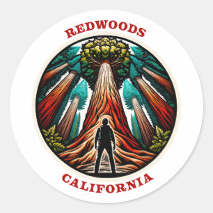 California Redwoods Runder Aufkleber