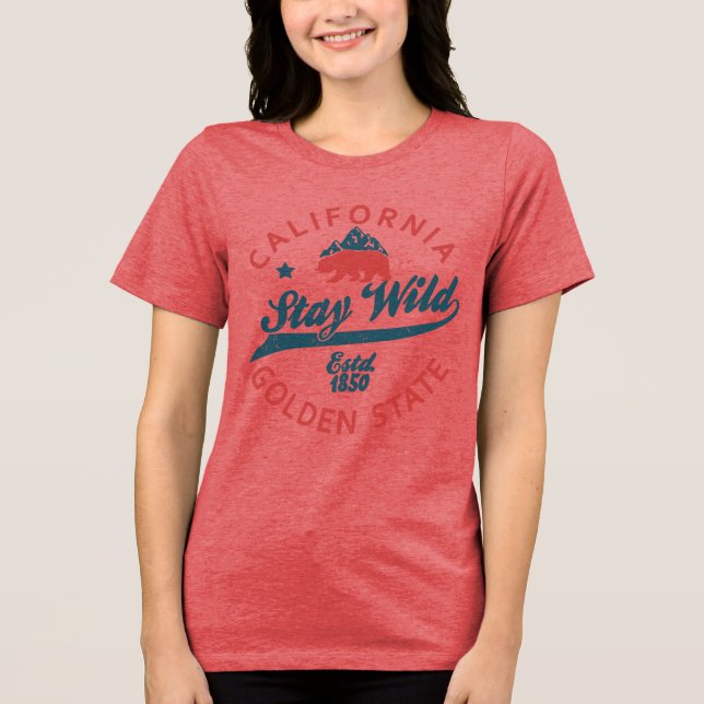 California Republic Estd 1850 Bleibe Wild Grunge B Tri-Blend Shirt (Vorderseite)