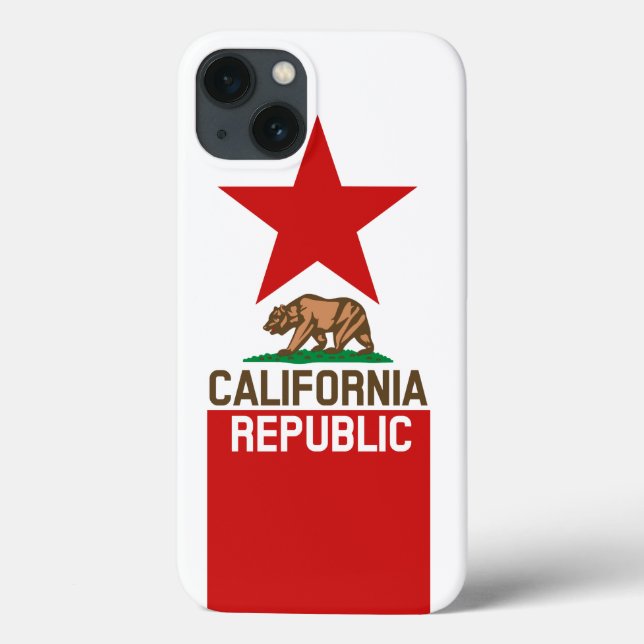 CALIFORNIA REPUBLIC State Flag Red Star Design Case-Mate iPhone Hülle (Rückseite)