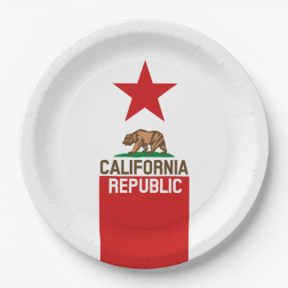 CALIFORNIA REPUBLIC State Flag Red Star Design Pappteller