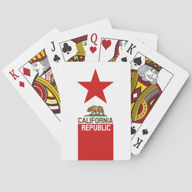 CALIFORNIA REPUBLIC State Flag Red Star Spielkarten (Rückseite)
