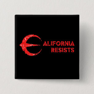 California Resisted Square Button Black
