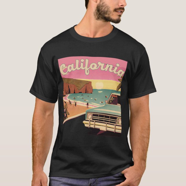 California Retro Beach Vacation Graphics Cali Sur T-Shirt (Vorderseite)