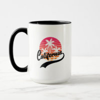 California Retro Sunset and Palms Trees Tasse