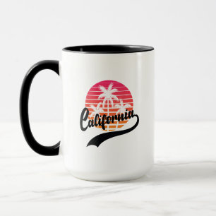 California Retro Sunset and Palms Trees Tasse
