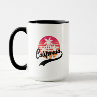 California Retro Sunset and Palms Trees Tasse