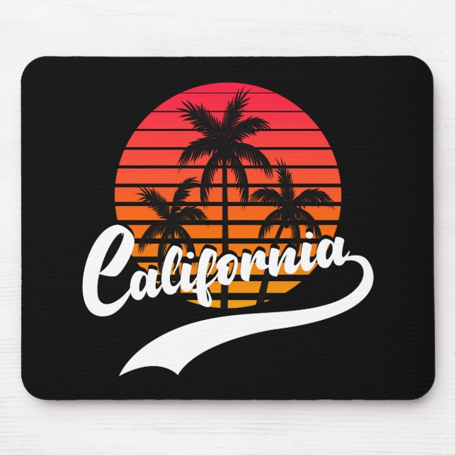 California Retro Sunset Mouse Pad Mousepad (Vorne)