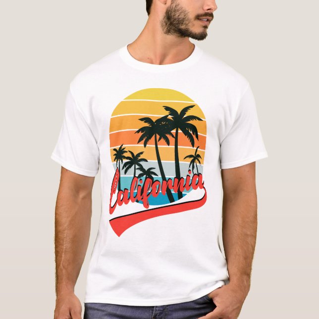 California Retro Sunset White T - Shirt (Vorderseite)