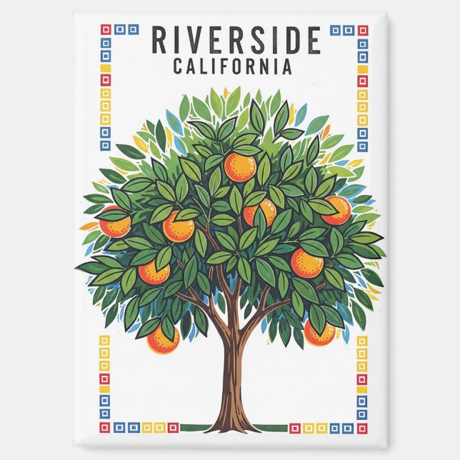 California Riverside Orange Tree Magnet (Vorderseite)