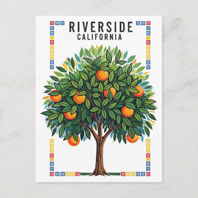 California Riverside Orange Tree Postkarte (Vorderseite)