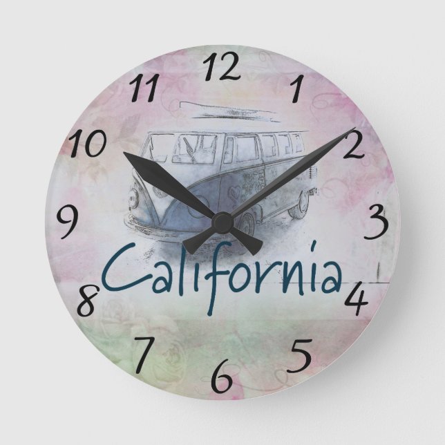California Round Clock Runde Wanduhr (Vorderseite)