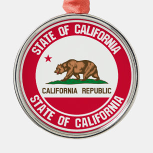 California Round Emblem Ornament Aus Metall