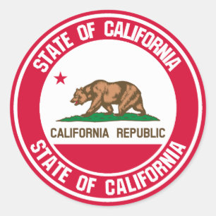 California Round Emblem Runder Aufkleber