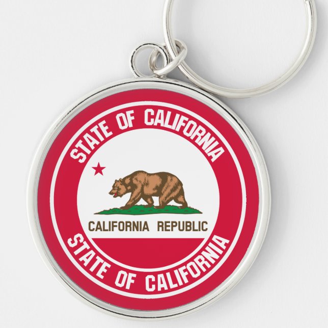 California Round Emblem Schlüsselanhänger (Vorne)