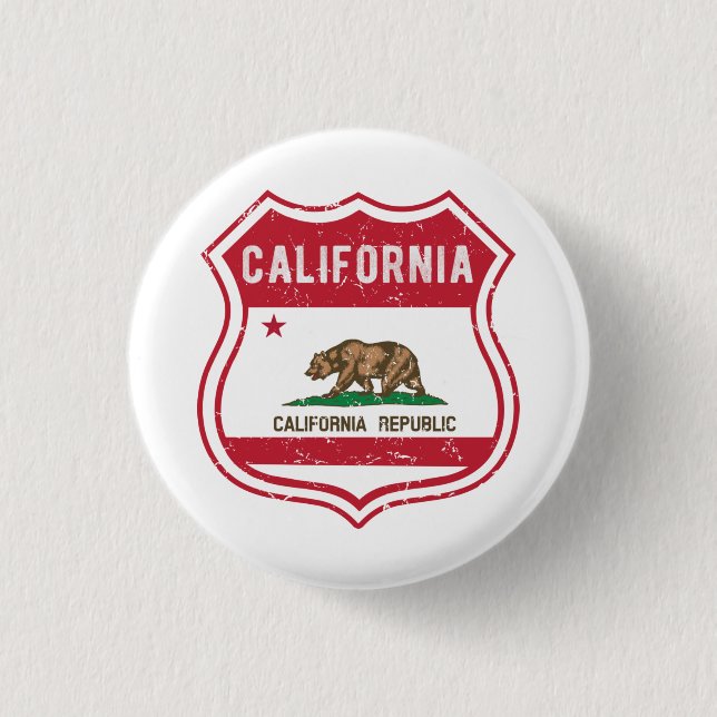 California Route 66 Flag Poster Acrylic Print Trip Button (Vorderseite)