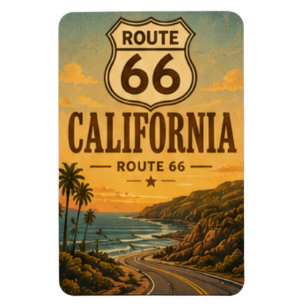 California Route 66 Ozean-Sonnenuntergangs-Straßen Magnet