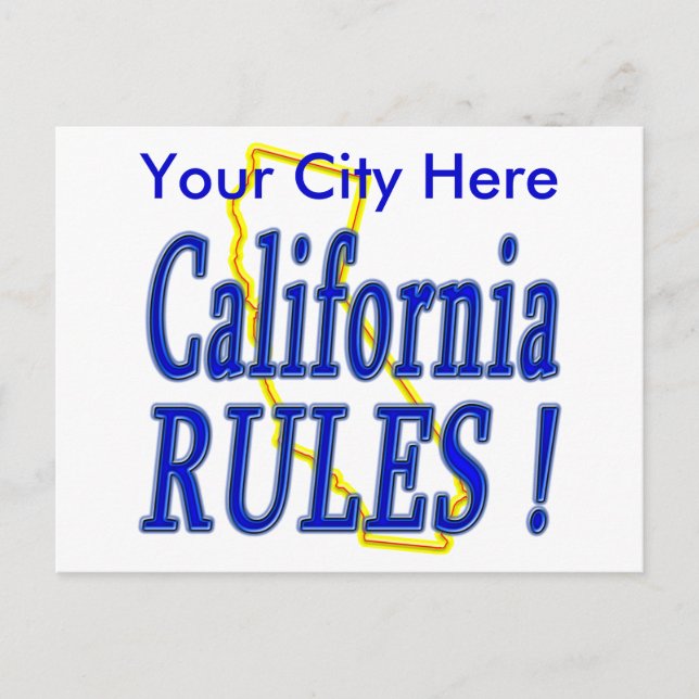 California Rules ! Postkarte (Vorderseite)