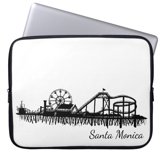 California Santa Monica CA Pier Beach Ferris Wheel Laptopschutzhülle (Vorderseite)