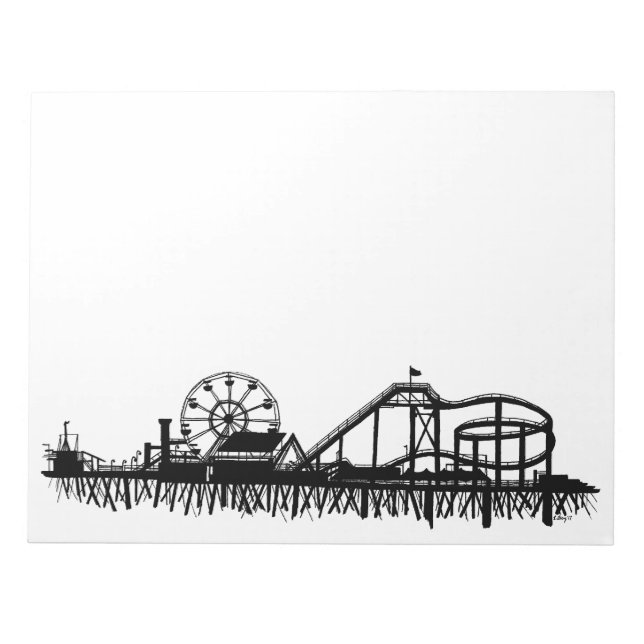 California Santa Monica CA Pier Beach Ferris Wheel Notizblock (Vorderseite)