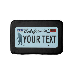 California Sasquatch License Plate Badematte