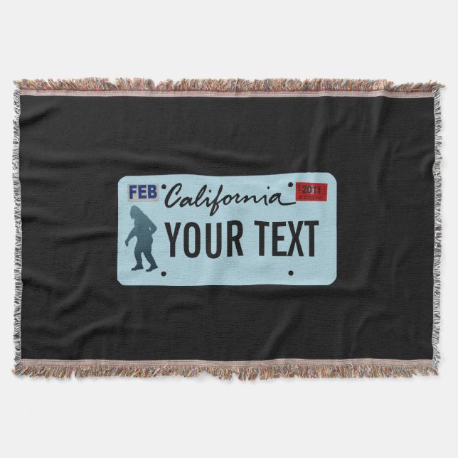 California Sasquatch License Plate Decke (Vorderseite)