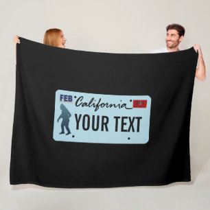 California Sasquatch License Plate Fleecedecke