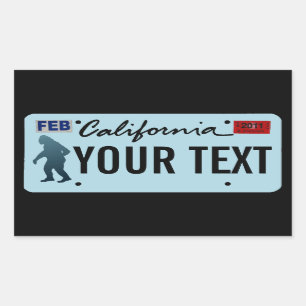 California Sasquatch License Plate Rechteckiger Aufkleber